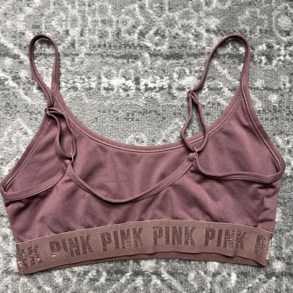 Victorias Secret PINK Bralette Small Mauve Pink Unlined Pullover Comfort